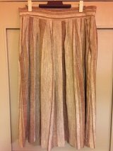 (SALE) マロンブラウン　マルチストライプ柄スカート