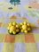 画像1: Light yellow Bobbin Beads Flower earrings (1)