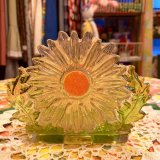 Vintage ルーサイト　レモンイエロー/オレンジ FLOWER HOLDER