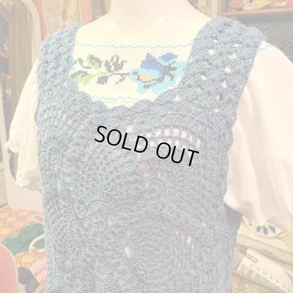 画像2: Light blue Crochet tops 