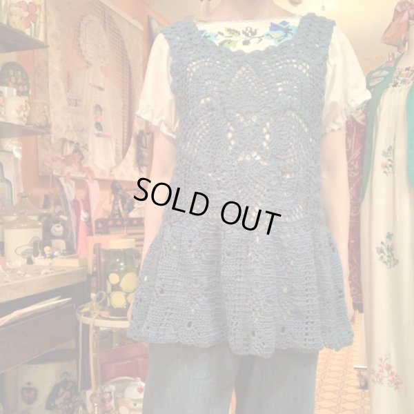 画像4: Light blue Crochet tops 