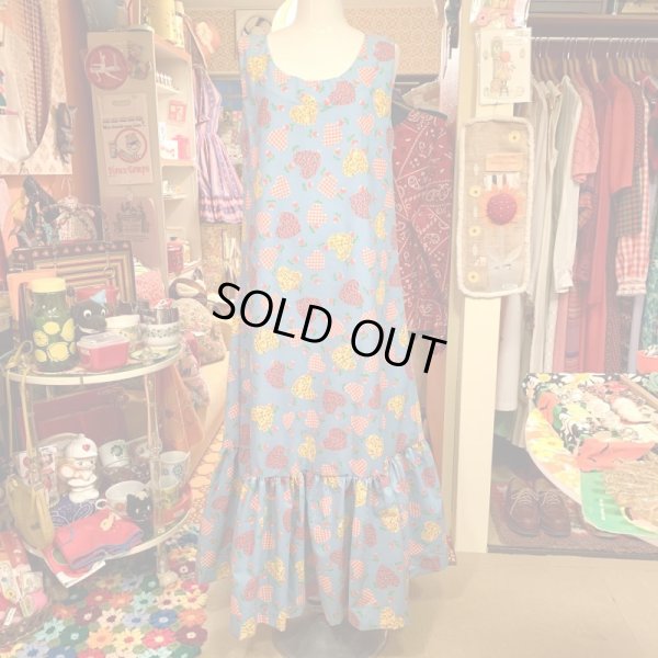 画像1: Heart・Flower Patch柄 Sleeveless dress