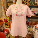 Sweet pink Flower Embroidered tops