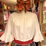 Flower cotton lace bell sleeve Tyrolean Tops