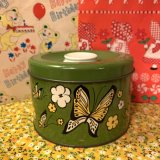 Ballonoff社 Butterfly flower round tin缶