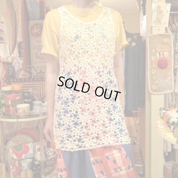 画像4: (SALE)  Flower motif crochet tops  