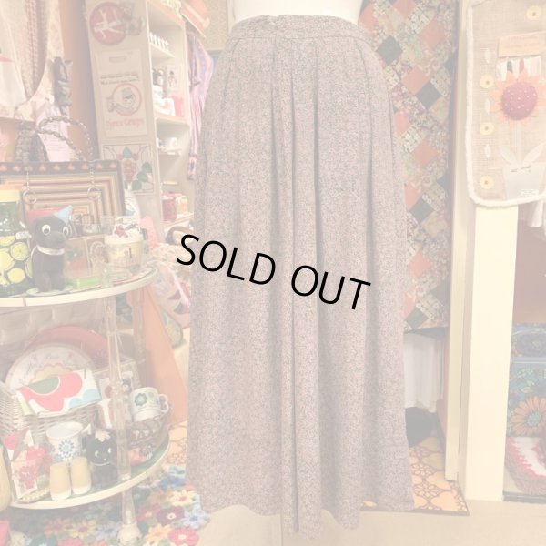 画像1: Small flower pattern poly long skirt