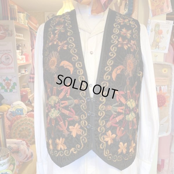 画像1: Vintage Guatemala embroidery  vest