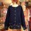 画像1: Green/Navy gold button knit cardigan (1)