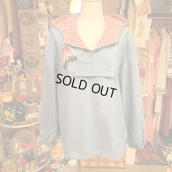 画像1: Gingham check hoodie pullover