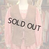 （SALE）Brown suede&knit vest