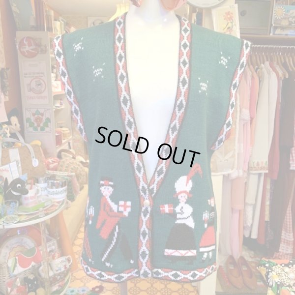 画像1: （SALE）GR Person with gift pattern knit vest