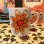 画像1: hand-drawn style orange flower mug (1)