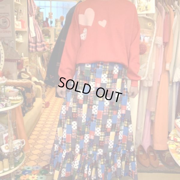 画像5: Patchwork pattern frill long skirt