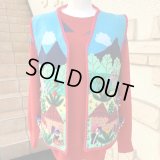 (SALE) Vintage embroidery doll motif vest