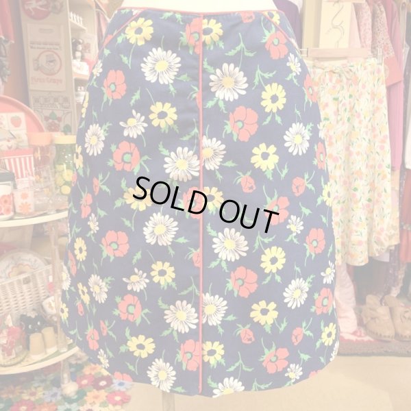 画像1: 70'S Flower pattern skirt