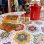 画像1: Vintage patchwork flower pattern tablecloth (1)