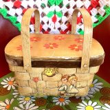 Vintage decoration wood basket