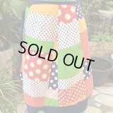 70'S Polka dots patchwork reversible apron skirt