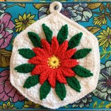 Vintage Flower knitting trivet