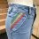画像4: 70'S  Vintage colorful leather line denim culottes