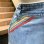 画像6: 70'S  Vintage colorful leather line denim culottes