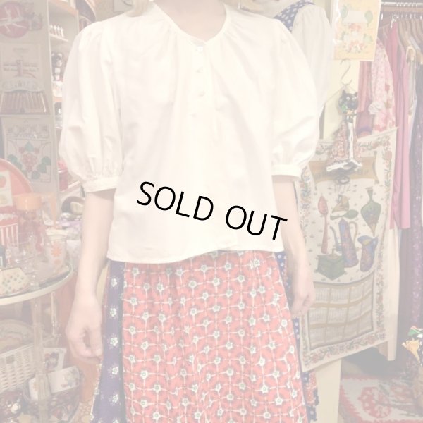 画像5: Vintage white cotton balloon sleeve blouse