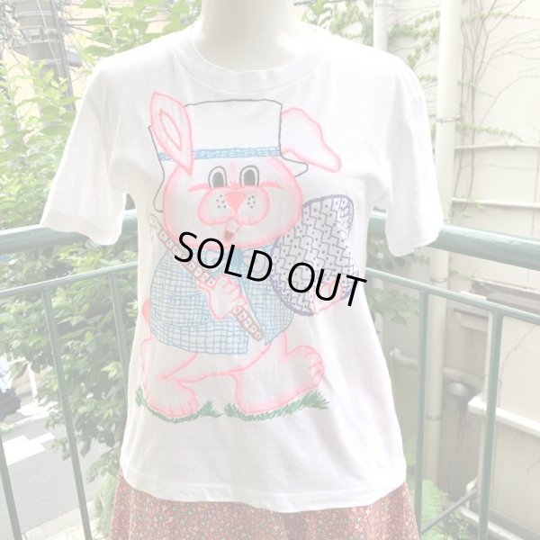 画像1: Easter rabbit paint printed tee