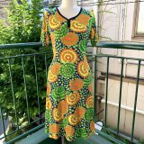 70'S Vintage popflower pattern dress