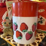 Vintage strawberry tin canister 