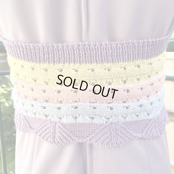 画像2: Vintage pastel color crochet halter neck top