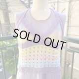 Vintage pastel color crochet halter neck top