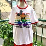 Vintage rainbow mickey ringer tee