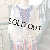 Vintage crochet poncho sleeves top