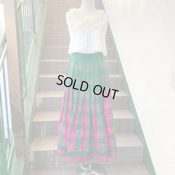 画像1: 70'S Made in West Germany Silk plaid skirt