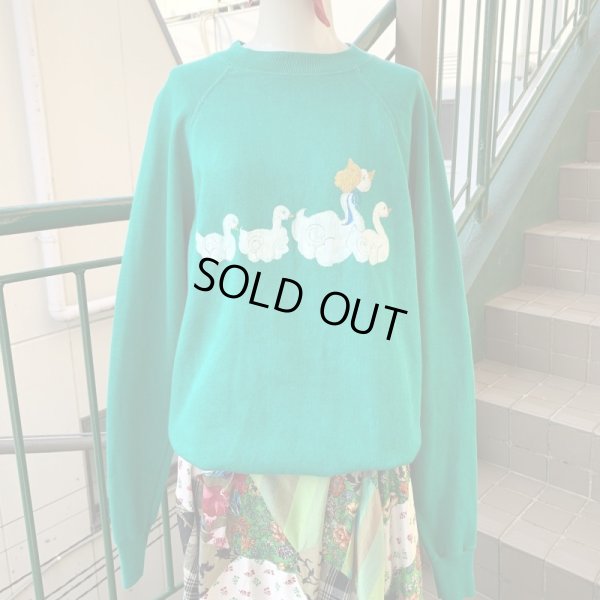 画像1: Vintage hand paint raglan sleeve sweat