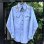 画像1: Vintage mushroom&flower embroidery chambray shirt (1)