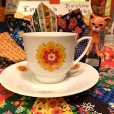 70'S Made in Germany flower pattern cup&saucer