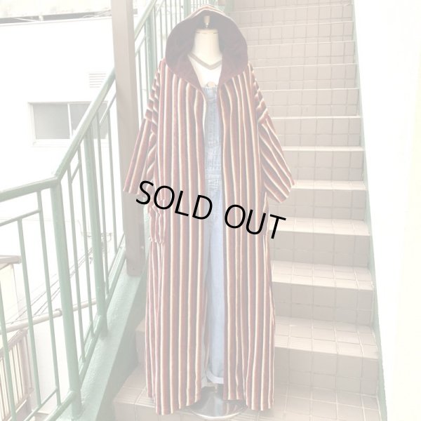 画像1: Sears社  Velor stripe hood gown robe