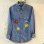 画像1: Vintage embroidery&paint western shirt (1)