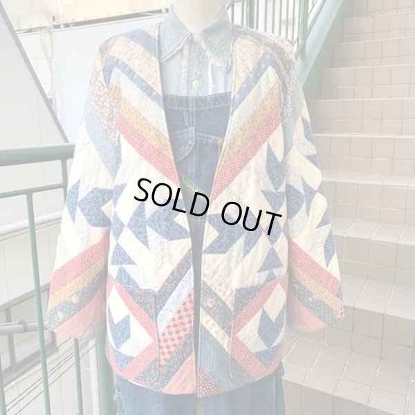 画像1: Vintage Patchwork quilting jacket