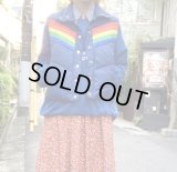 Vintage rainbow reversible down vest