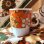画像1: Vintage flower pattern stacking mugs   A (1)