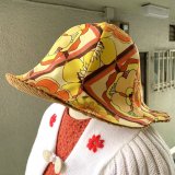 Handmade popflower pattern&corduroy reversible tulip hat。