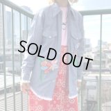 Vintage flower patch chambray shirt