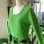 画像2: Vintage light green flower printed long sleeve dress