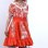 画像1: Vintage flower pattern ruffle lace dress (1)