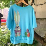 (SALE)Vintage easter rabbit hand painted tee