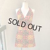 (SALE)Vintage pop flower halter neck top