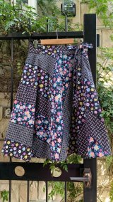 Vintage flower pattern wrap skirt